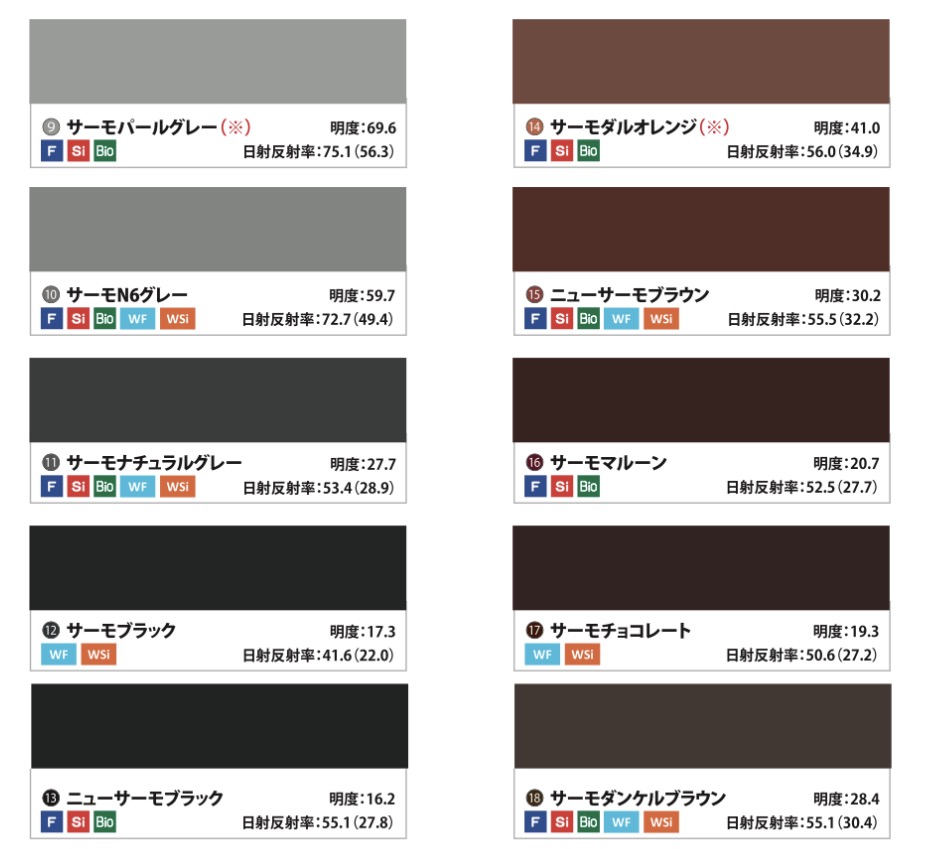 快適サーモF
色見本